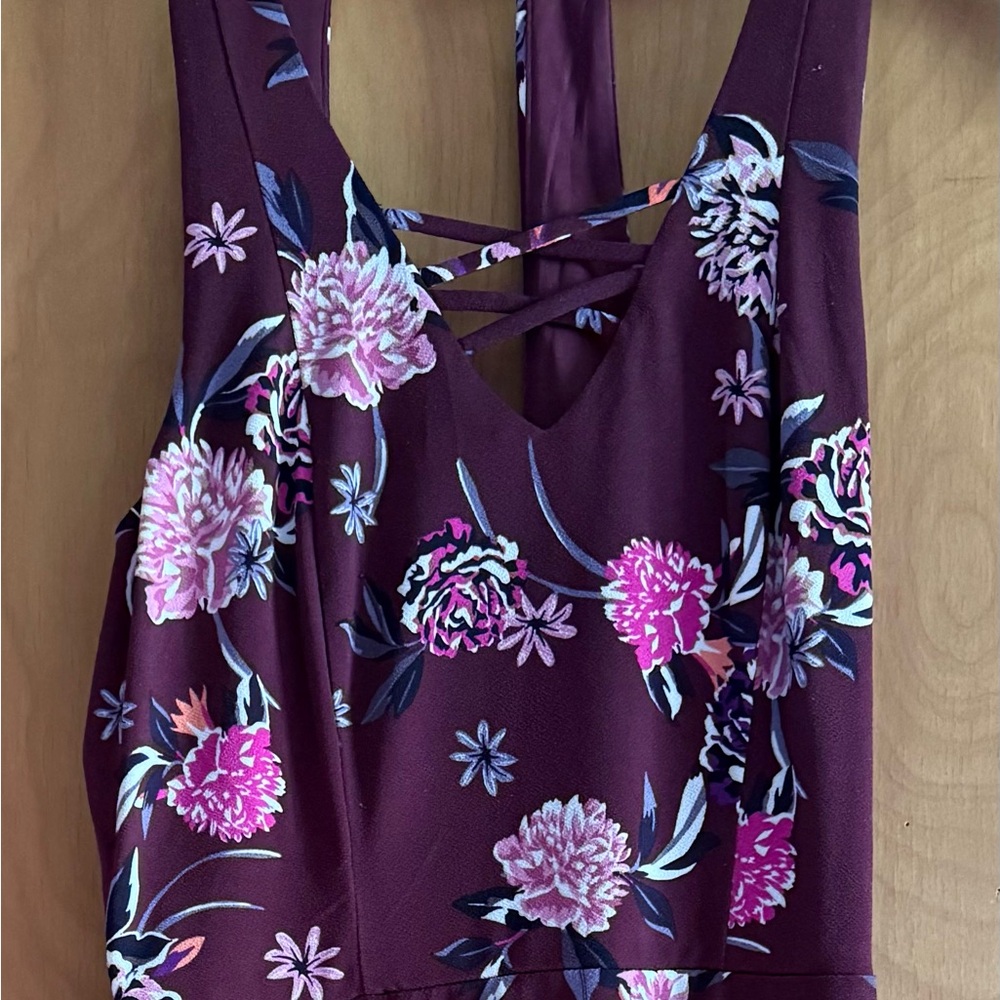 Floral Sleeveless Top - Purple and Pink